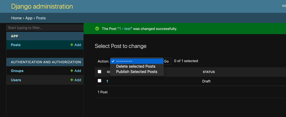 Django Admin Actions